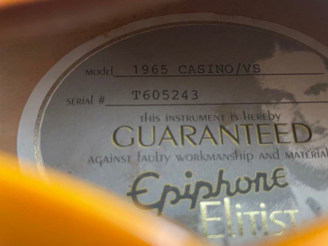 Epiphone Elitist 1965 Casino 2006年製 日本製