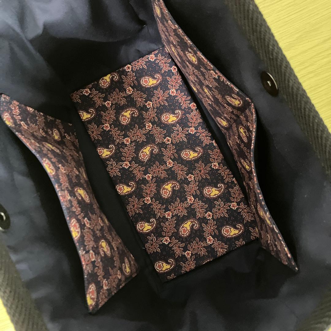 ソレイアード　ハンドメイド　グラニーバッグ　外ポケット付　縦25横32底マチ13