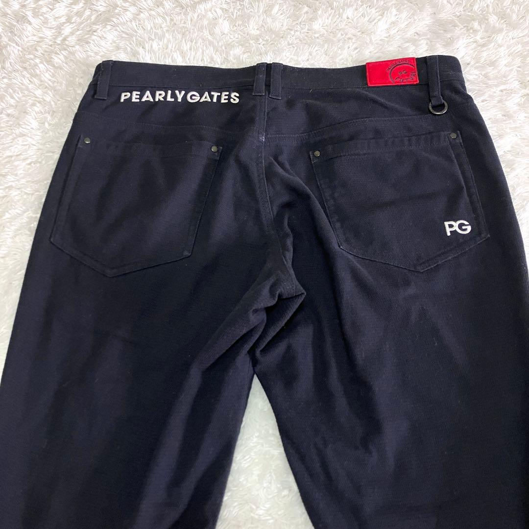 パーリーゲイツ ゴルフ パンツ　発熱 蓄熱 フィールサーモ ストレッチ ネイビー