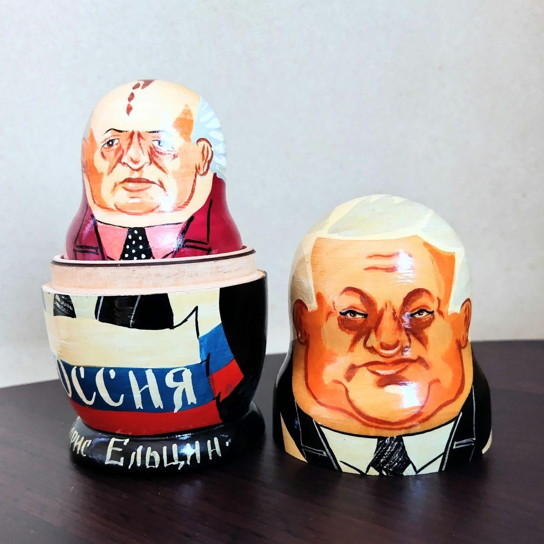 【民芸品】マトリョーシカ　ロシア人形　歴代大統領　民芸品（★美品★）