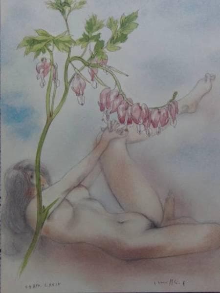 古沢　岩美、けまん草、希少な大判額装用画集より、新品高級額装付