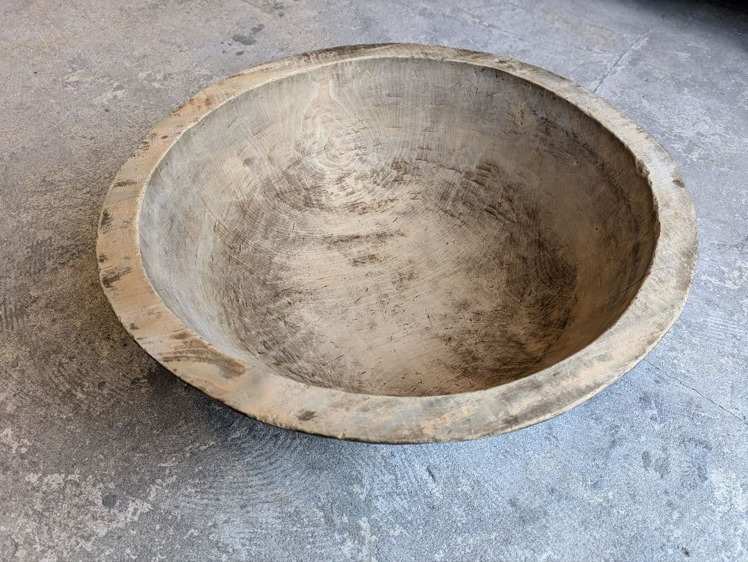 アンティーク 古道具 木製 ボウル こね鉢 生地鉢 ねり鉢 木鉢 民芸 器
