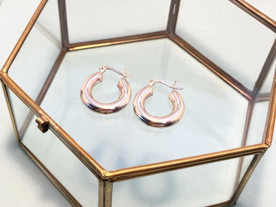 【銀製品】超重厚フープピアス 太さ５mm×外径２０mm