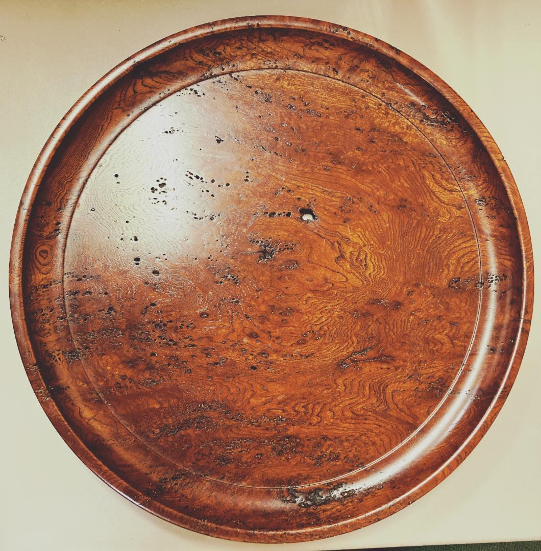 【値下げ】【希少】 小椋榮一 天然古木 丸盆 【真作保証】