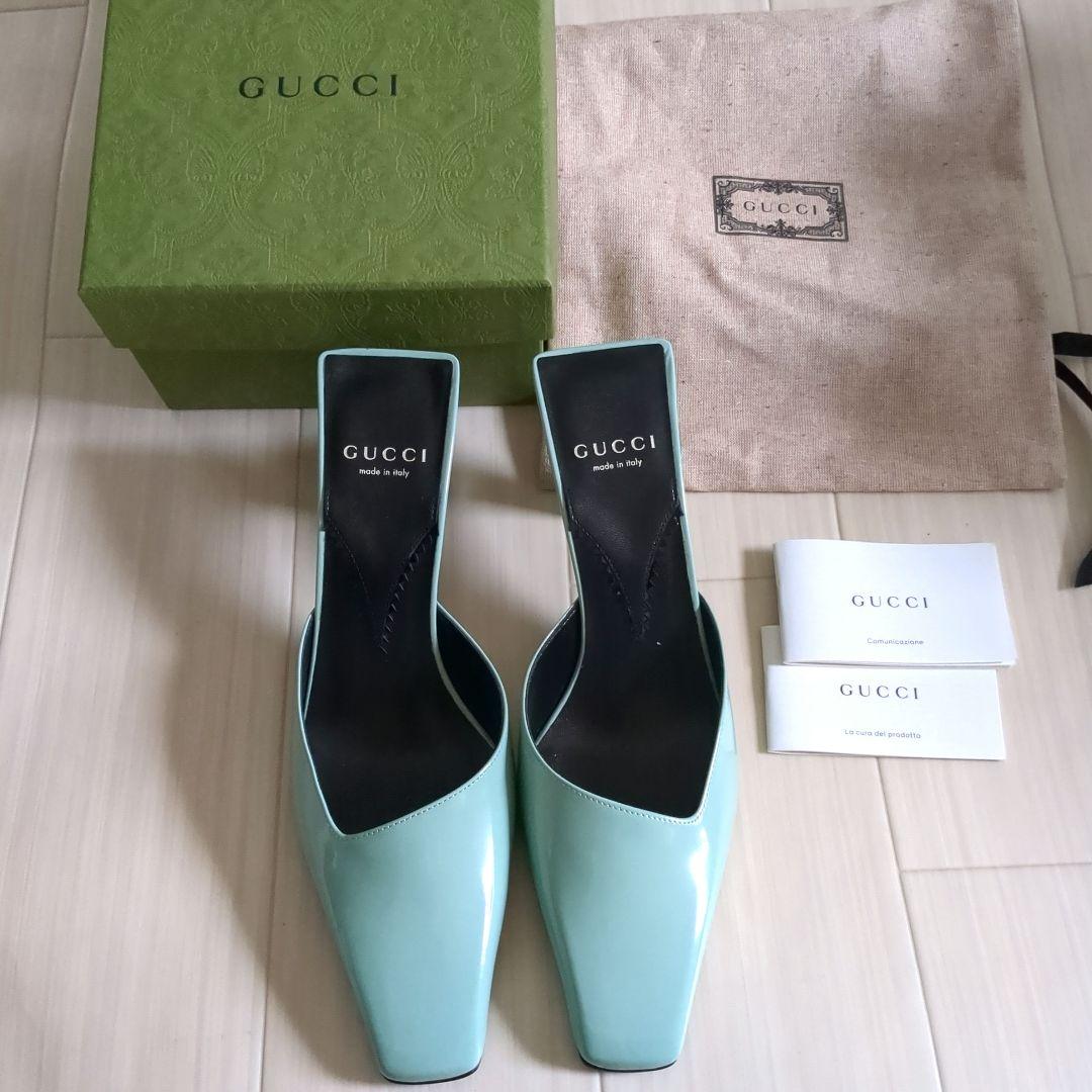 お値下げ　新品未使用　GUCCI　ミュール　ミントグリーン