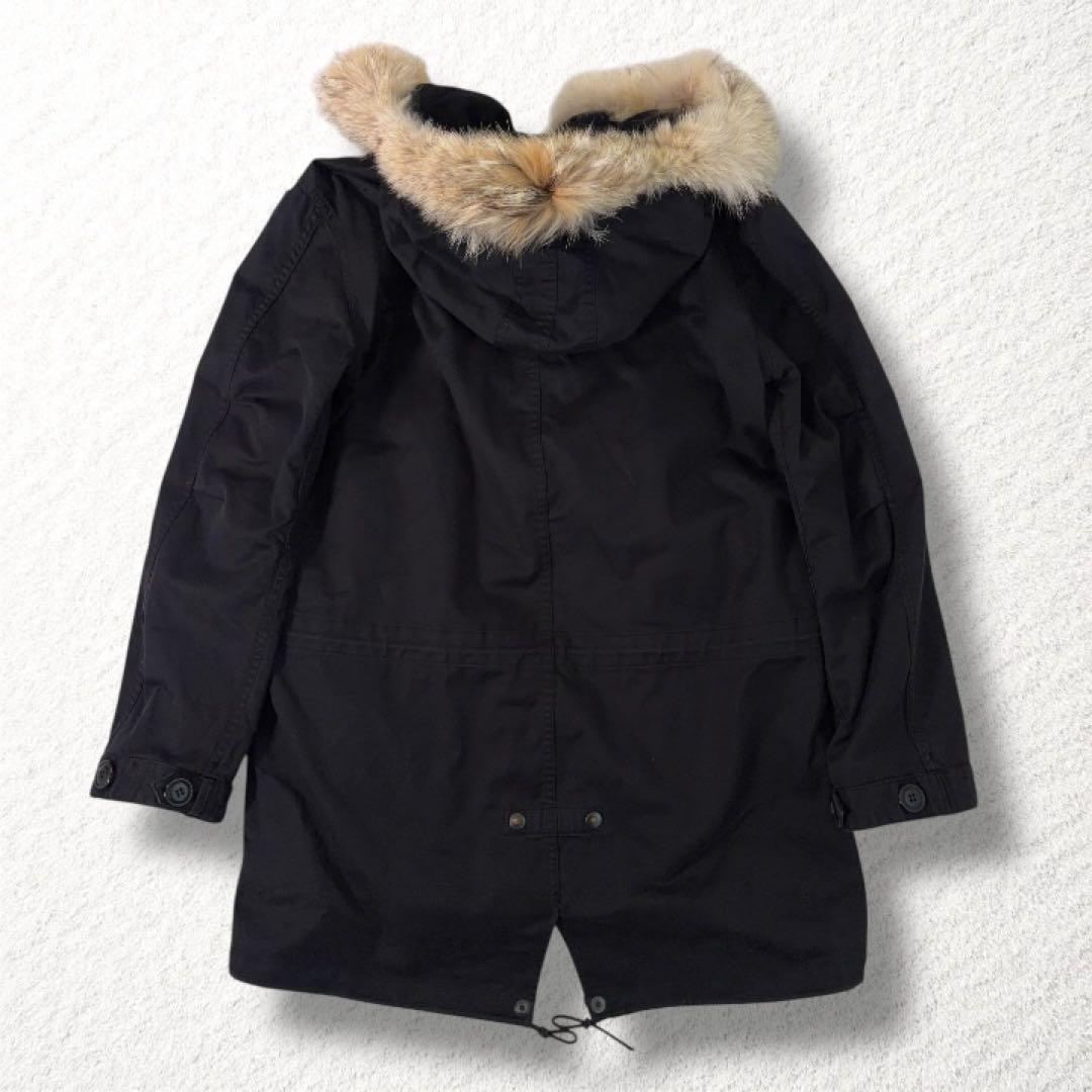 希少【ヒステリックグラマー】モッズコート コヨーテファー ライナー付 黒 S