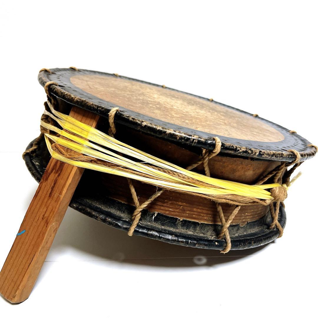 【締め太鼓】　和太鼓 36.8cm×11.2cm 打楽器　和楽器　鼓面良好