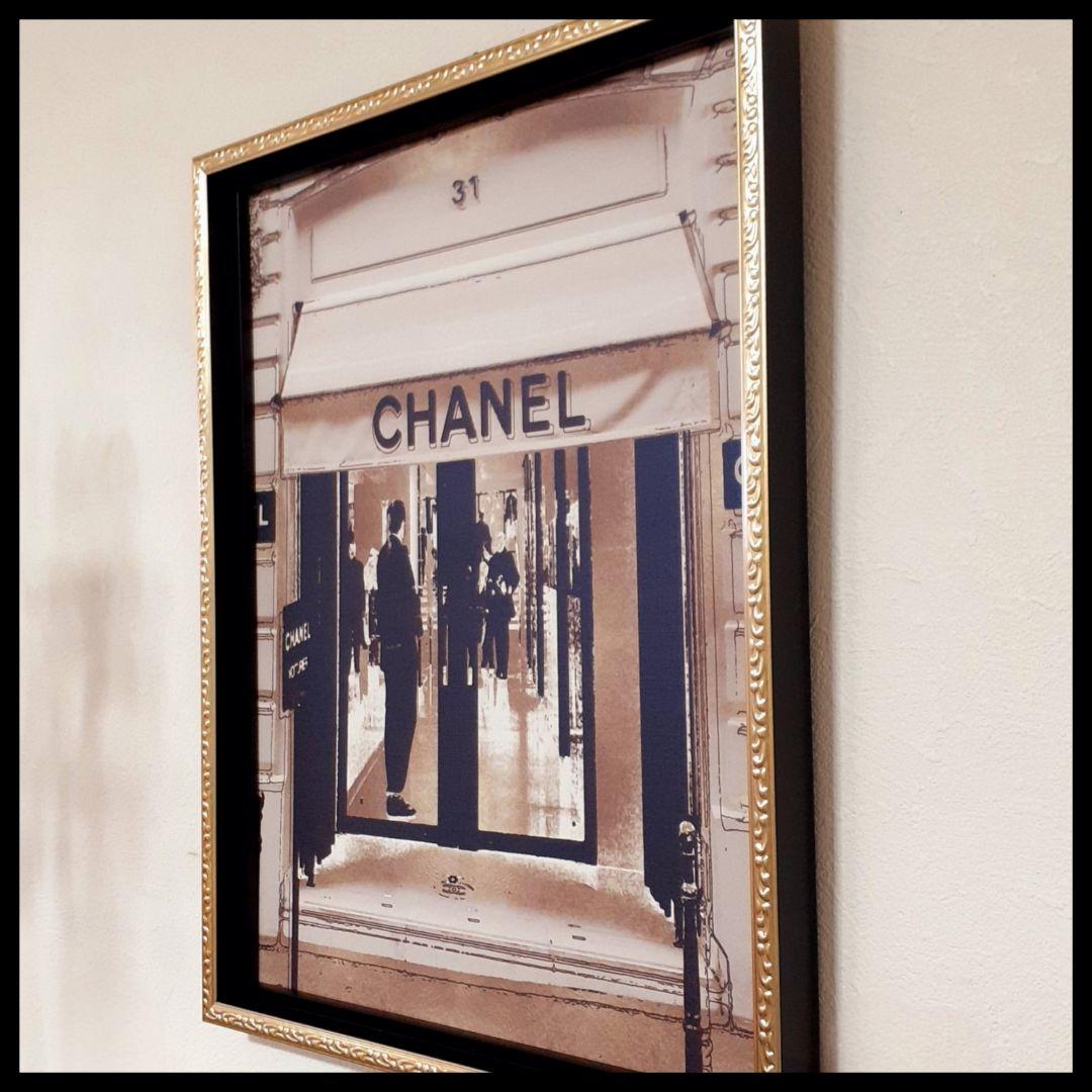 輸入雑貨　オマージュキャンバスアートパネル　『CHANEL』　エントランス