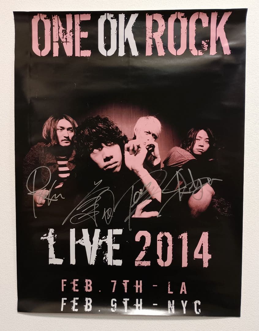 【UAR39】ONE OK ROCK 2014 直筆サイン入りポスター
