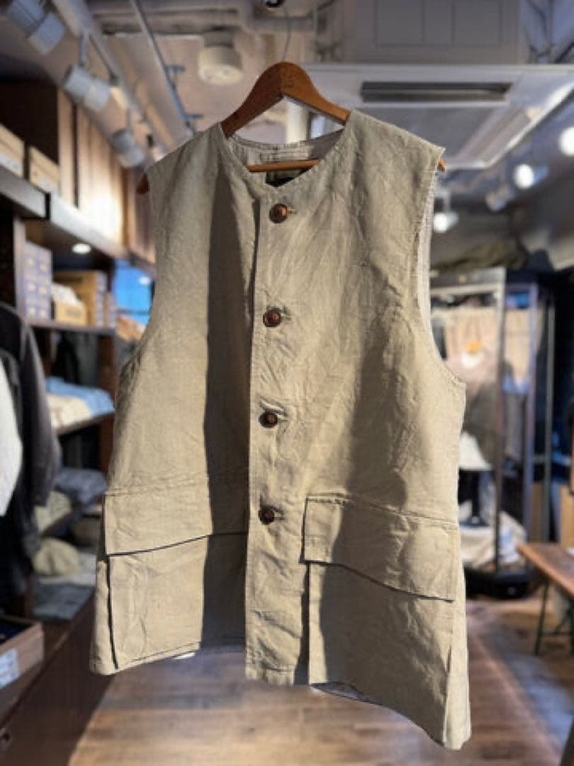 トップス Nigel Cabourn JERKIN VEST HEMP CANVAS