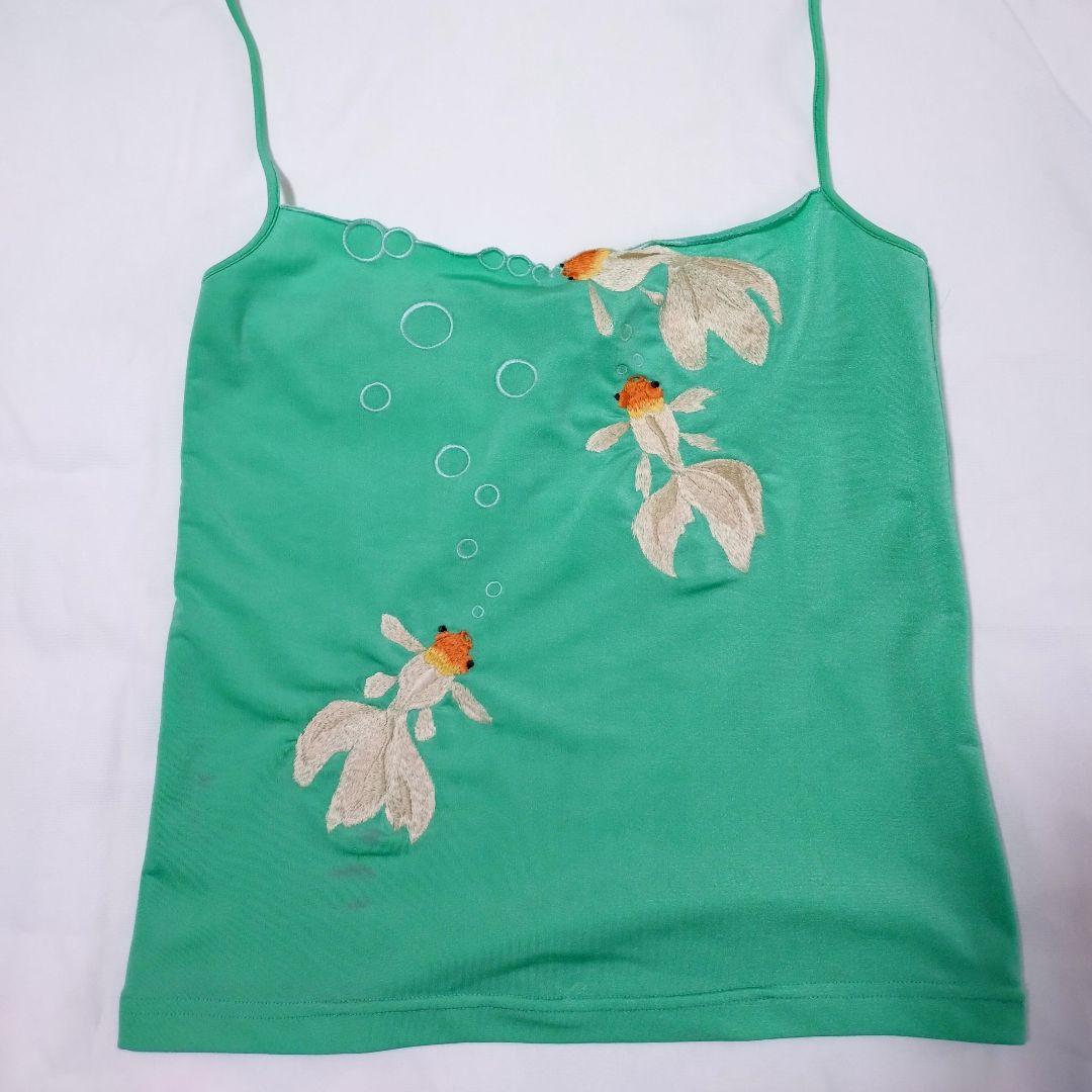 VIVIENNE TAM グリーン キャミソール