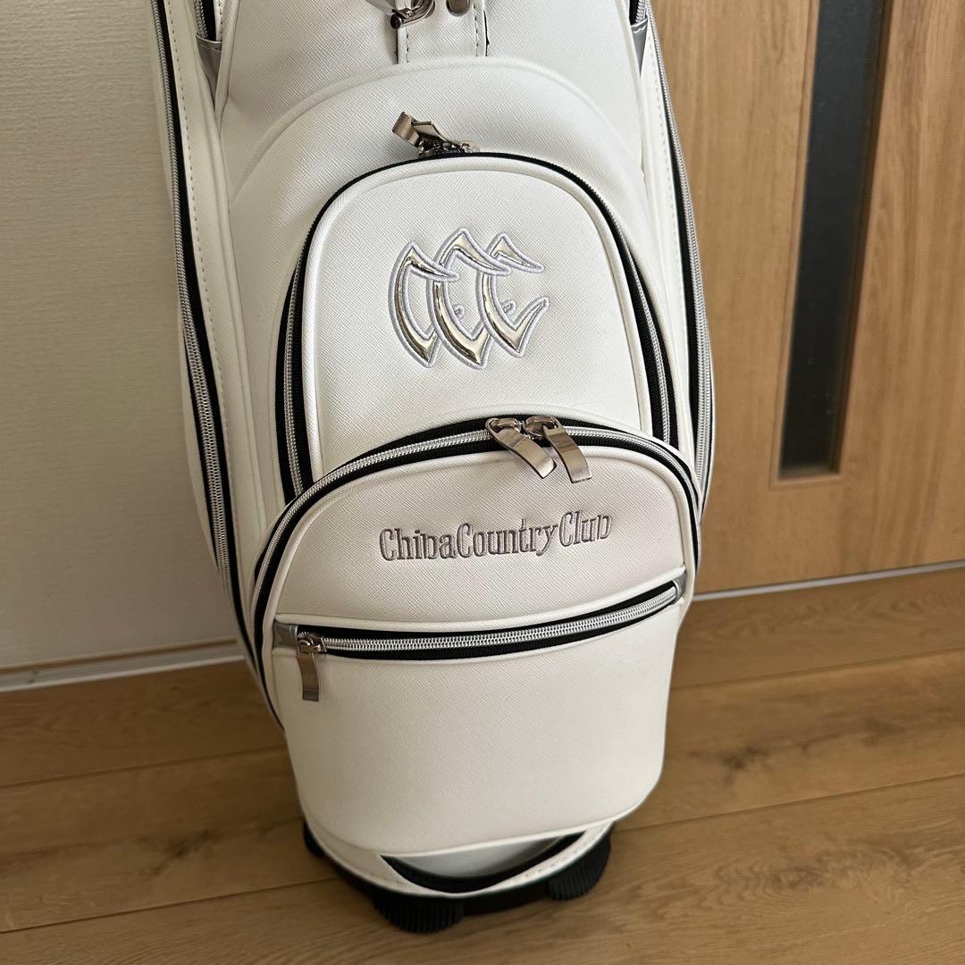 美品 千葉カントリークラブ キャディバッグ 8.5型 ホワイト