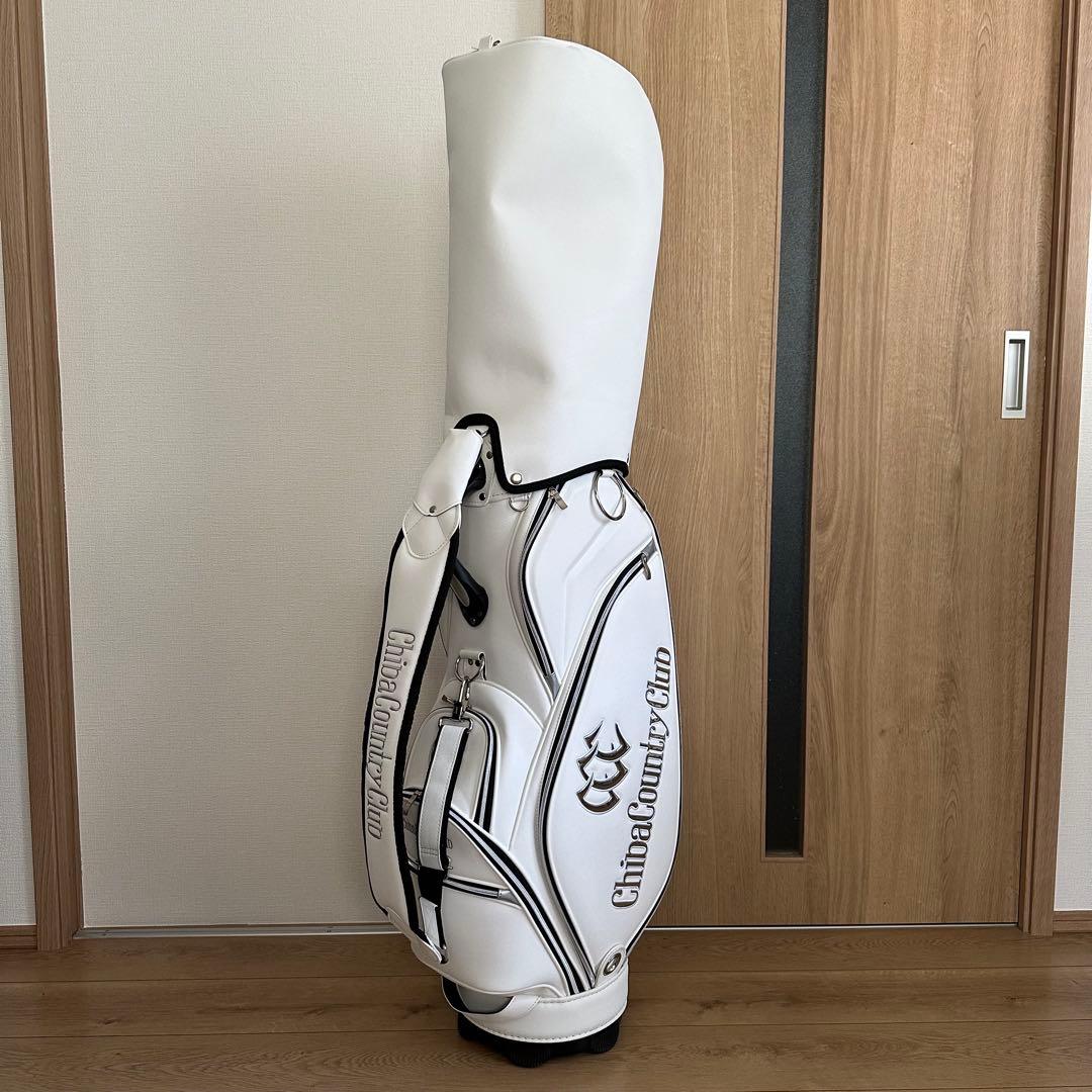 美品 千葉カントリークラブ キャディバッグ 8.5型 ホワイト