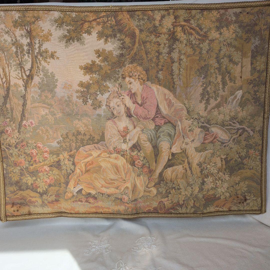 フランスヴィンテージ タペストリー ジャカード織り