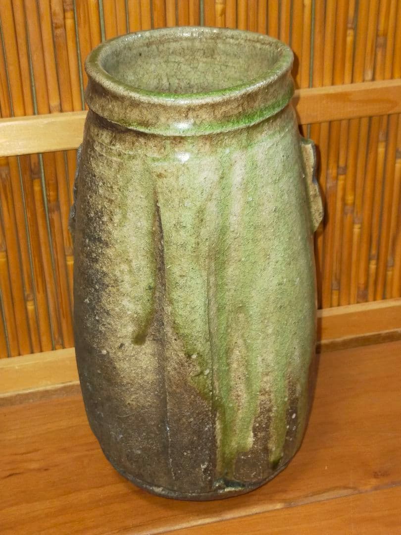 ♥古信楽　双耳　花瓶　信楽　古陶　骨董　古玩