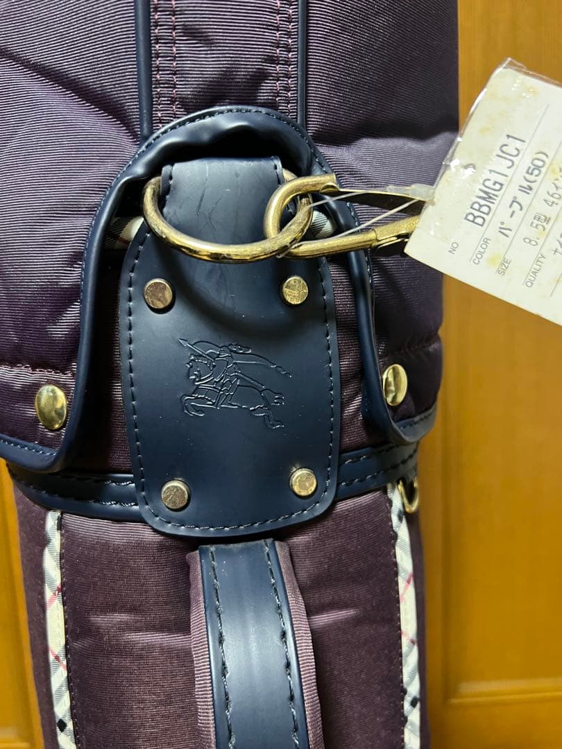 良品 バーバリー ノヴァチェック キャディバッグ 本革　ナイロン　ゴルフバッグ
