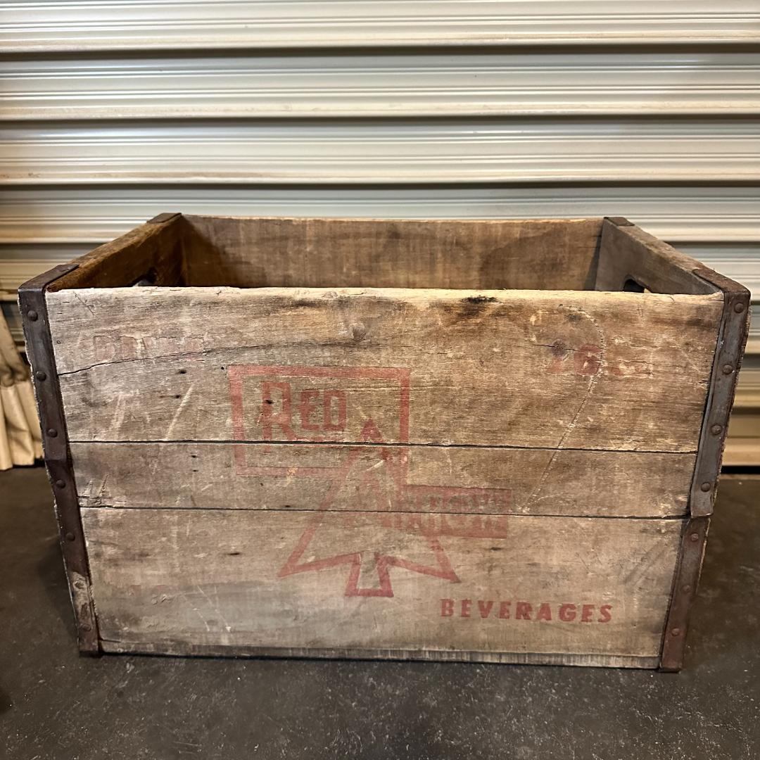 RED A ROW ヴィンテージ木箱 アメリカン雑貨