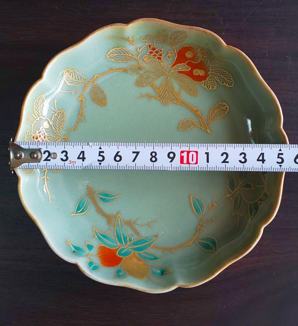 古伊万里 青磁 柿右衛門様式 金彩染付皿 5枚セット