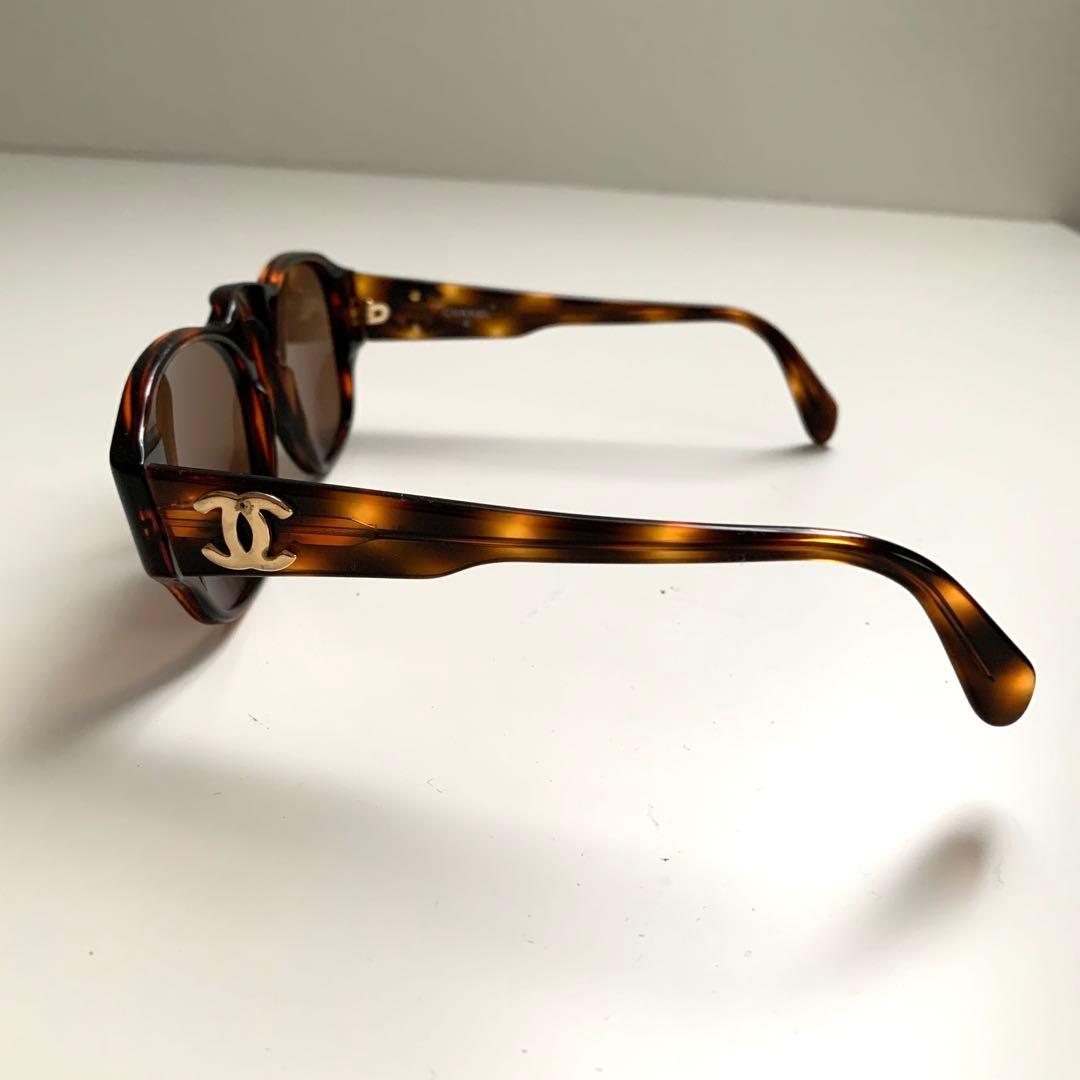 CHANEL シャネル ゴールド金具ロゴ 鼈甲 サングラス フレーム