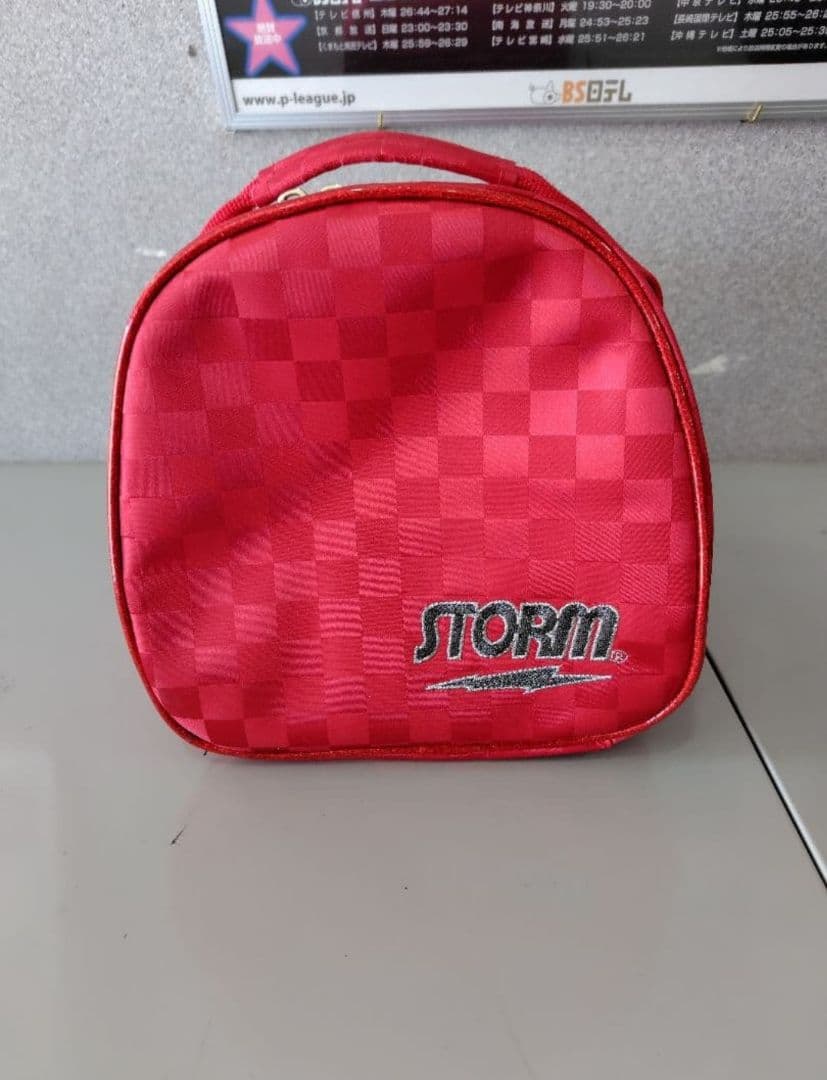 ストーム3ボールバッグ赤　耐熱バッグ3個、アクセサリーバッグ、シングルバッグ