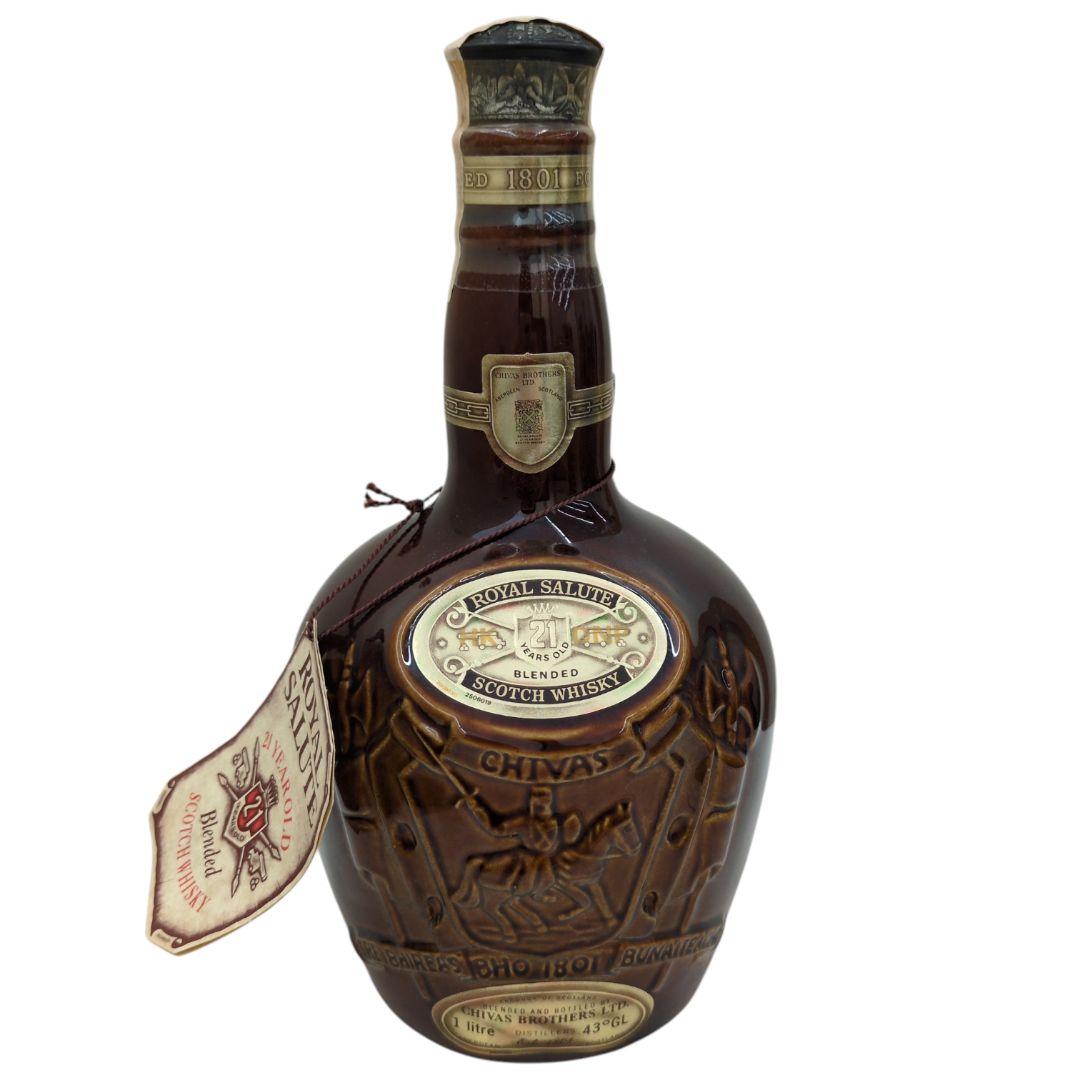 [未開栓] ウイスキー ロイヤルサルート 21年 茶 陶器ボトル 1000ml