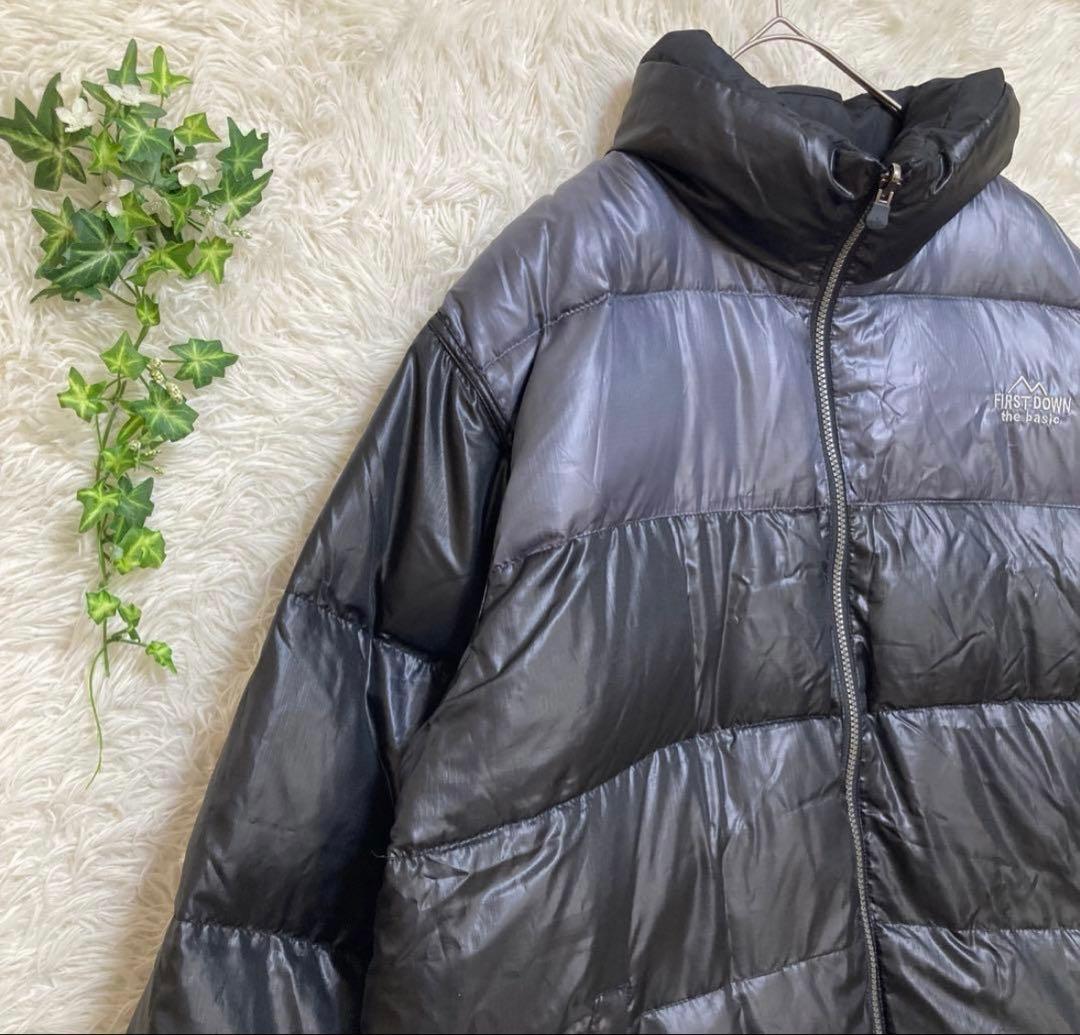 【美品】レア　FIRST DOWN リバーシブル ダウンジャケット 5L 黒