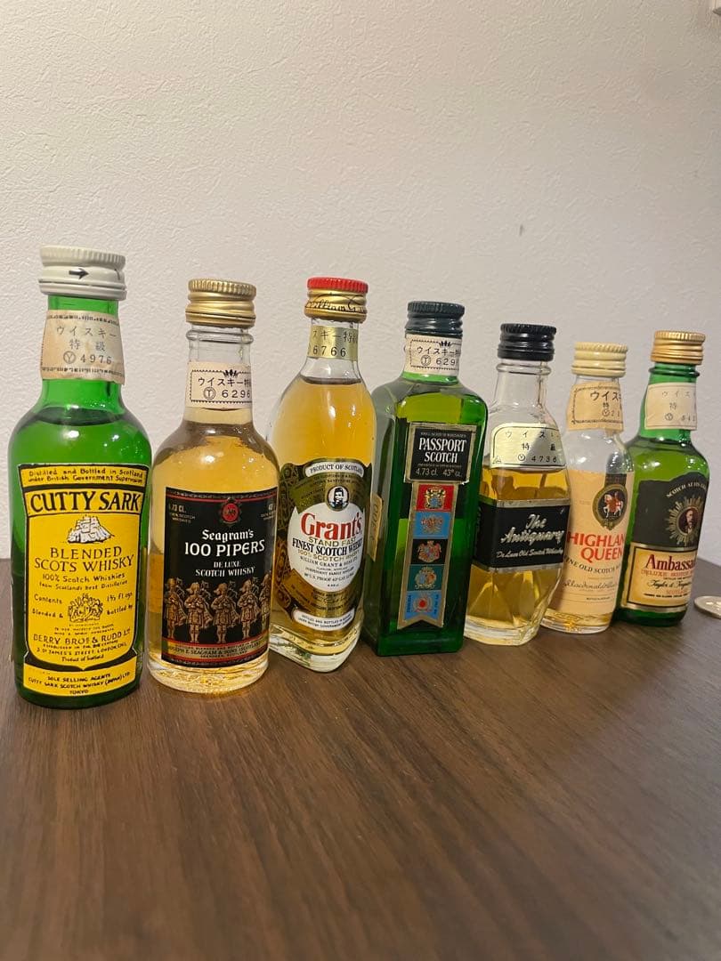 【未開栓】古酒ウイスキーミニボトル7本セットまとめ売り 各種