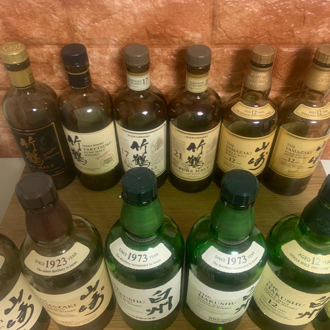 未洗浄空瓶　ジャパニーズウイスキー　希少瓶含む12本セット