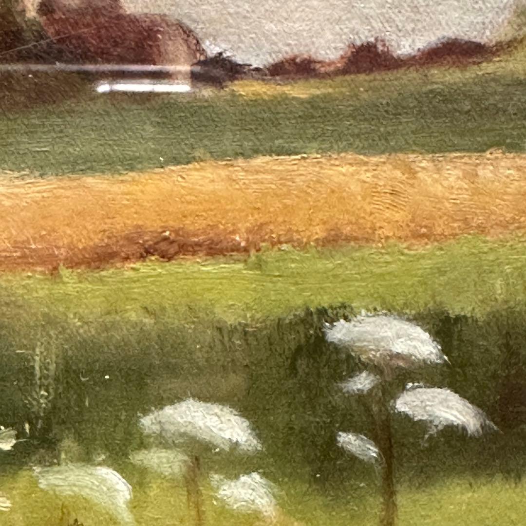 2114様感謝‼️麦‼️大地の恵み肉筆フランス麦畑‼️「五月の麦畑」ランドン作油彩画