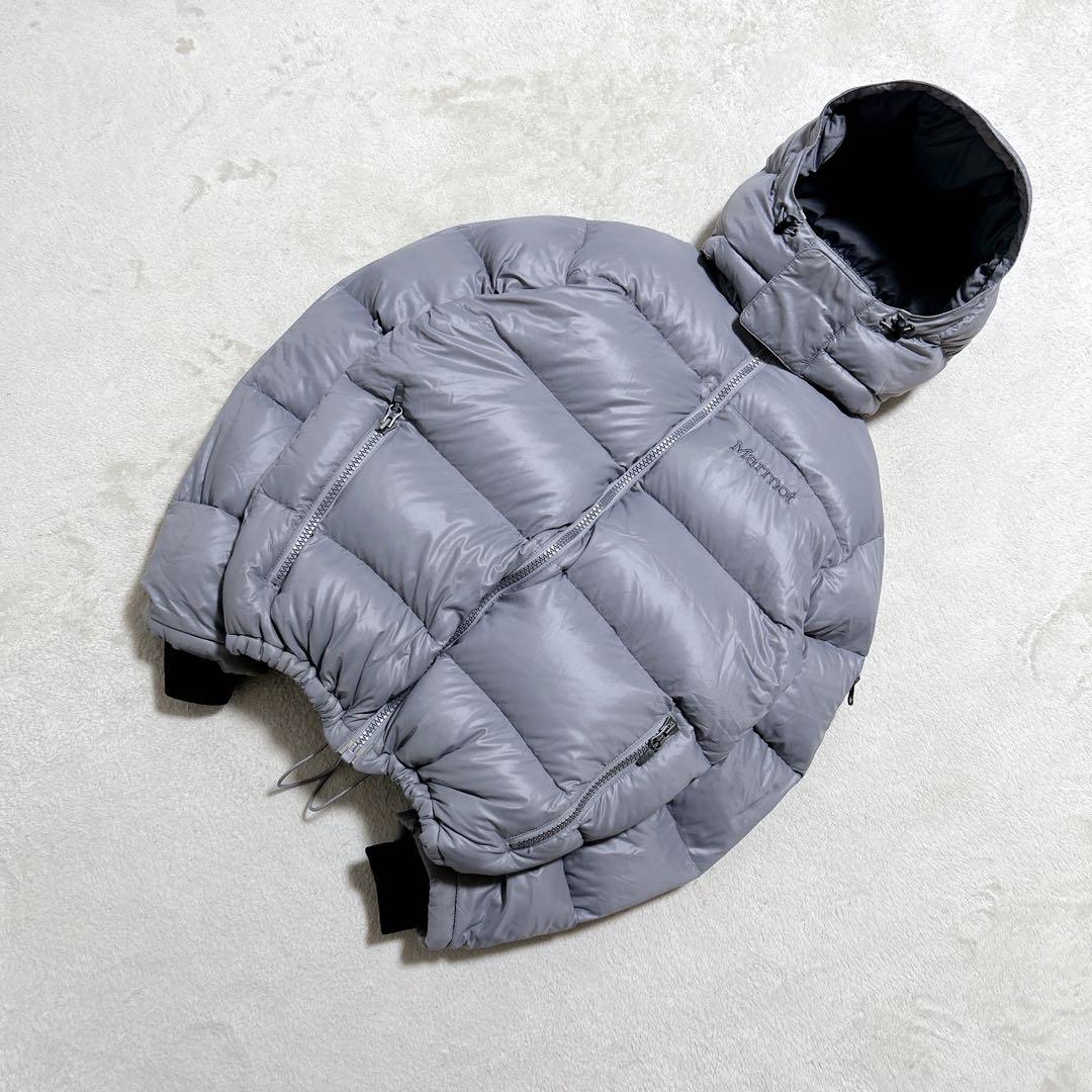 00s y2k marmot 短丈 ダウンジャケット グレー ドロコード付き