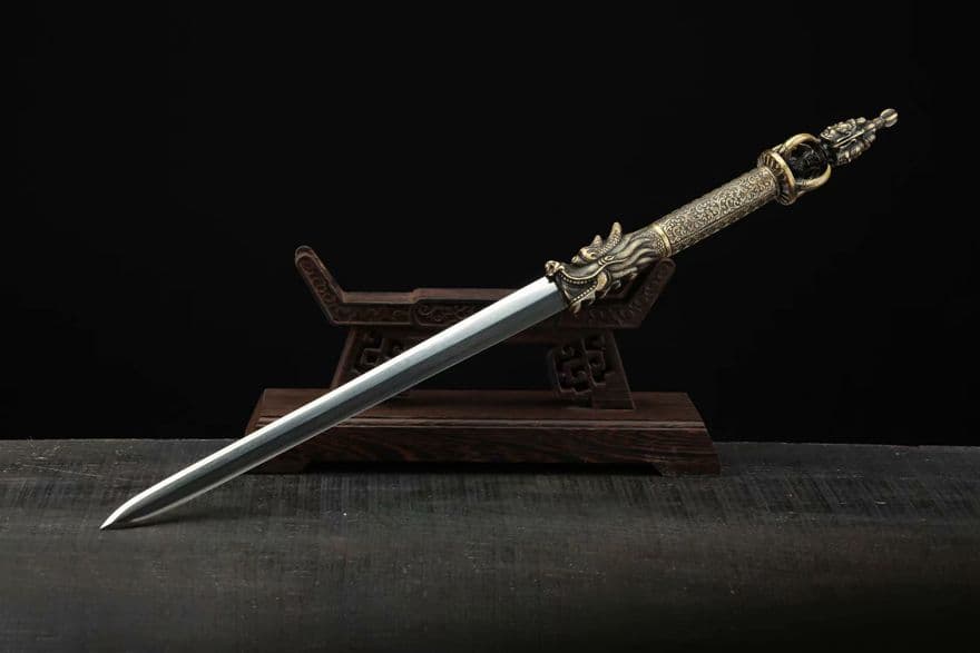 三鈷剣 倶利伽羅剣 仏教美術 竜頭伏魔刃 古兵器  武具　刀装具　日本刀　模造刀