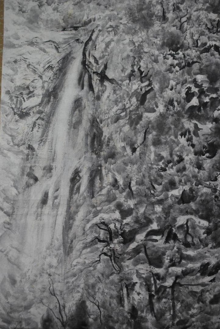 【真作】奥本高于/滝山水図/大幅/掛軸☆宝船☆V-967　JM