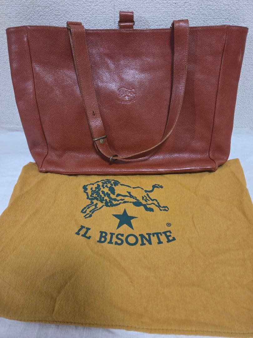 IL BISONTE ブラウン レザートートバッグ フルレザー A4