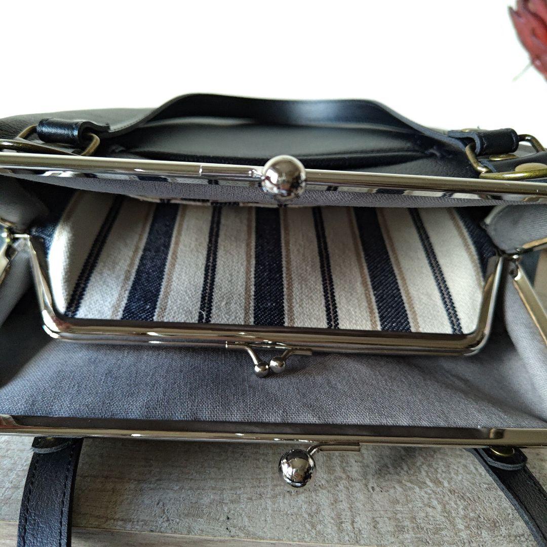 がま口バッグ　大きめ　ハンドメイド