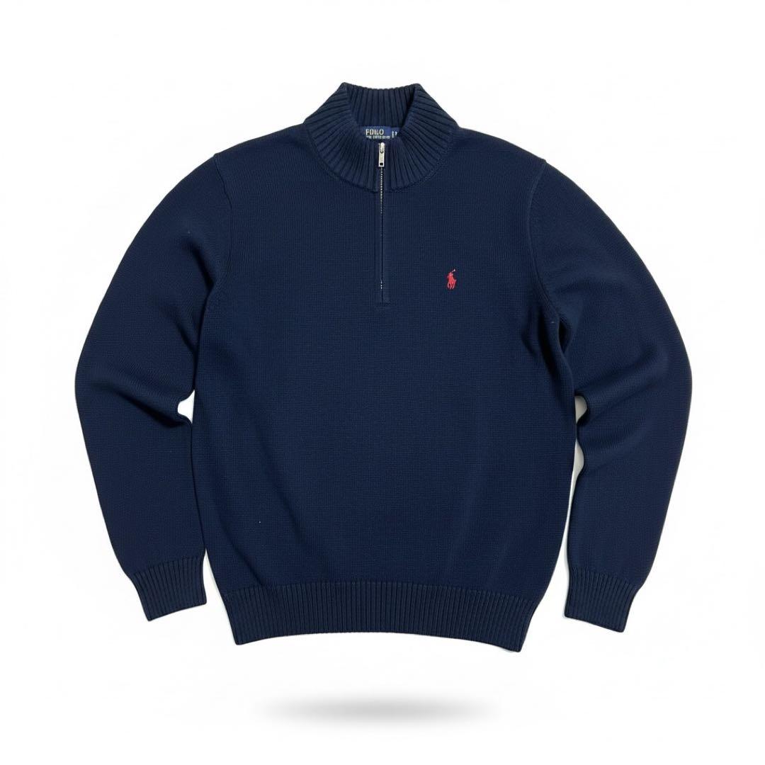 【新品】 ポロラルフローレン ハーフジップ ニット XL紺 ネイビー