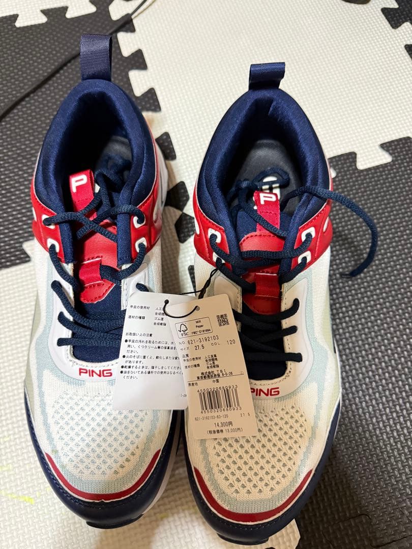 PING ゴルフシューズ ホワイト/レッド/ネイビー