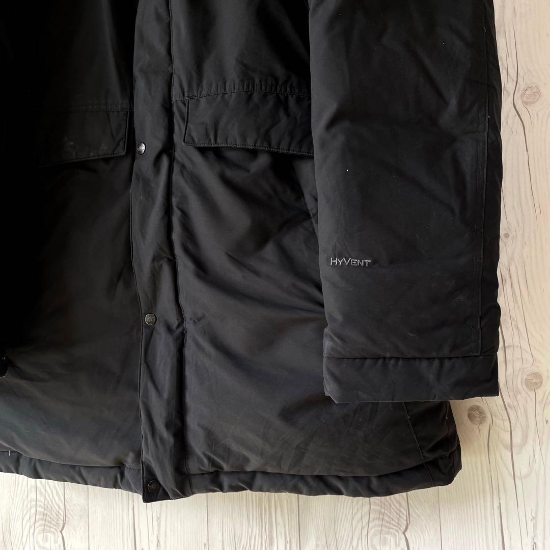 ノースフェイス　ブラックダウンジャケット　XL フード取外し可　ポケット多数