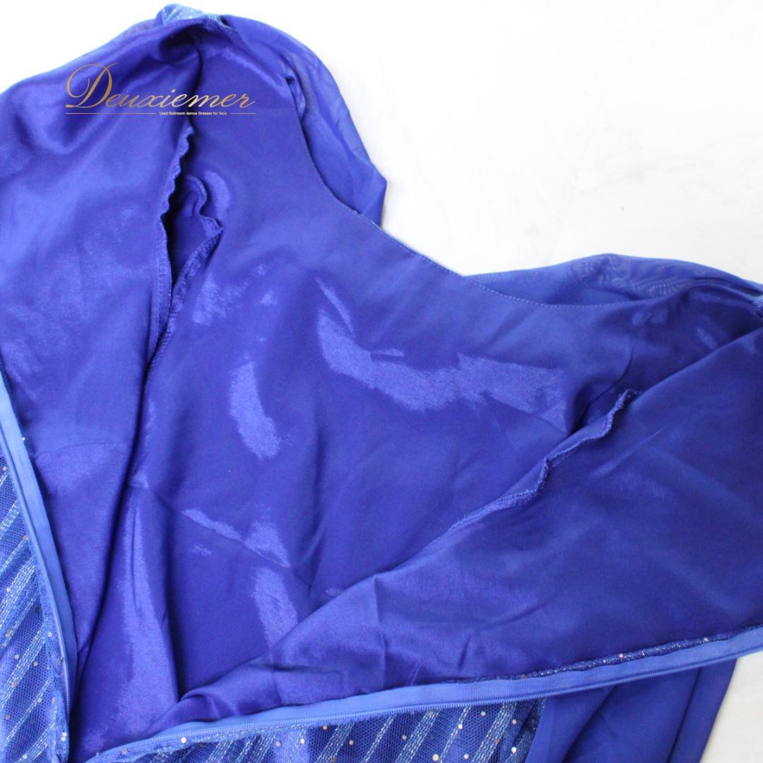 【美品 社交ダンス衣装】ワンピース ドレス ICHIOKU 青 ブルー キラキラ