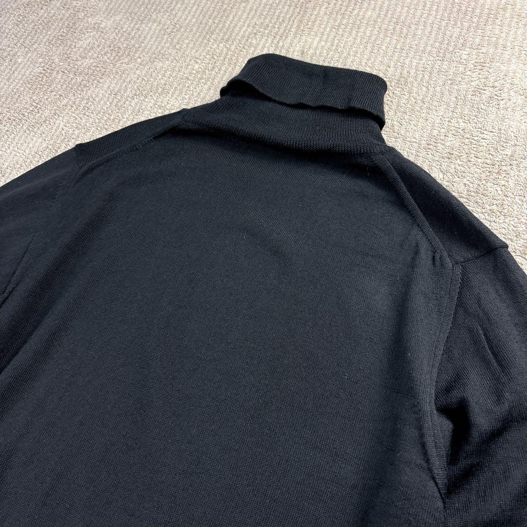 【未使用級】BEAMS F メリノウール タートルネックニット ブラック 46