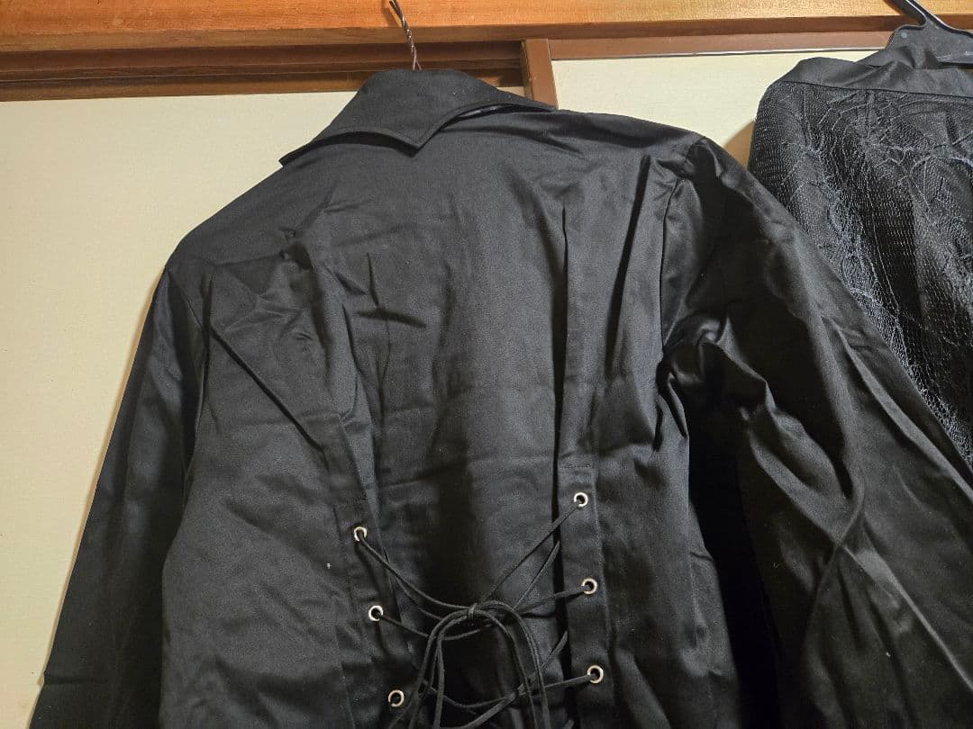 BODYLINE燕尾編み上げブラウス＆蝙蝠ネクタイ＆蜘蛛の巣レーススカートセット