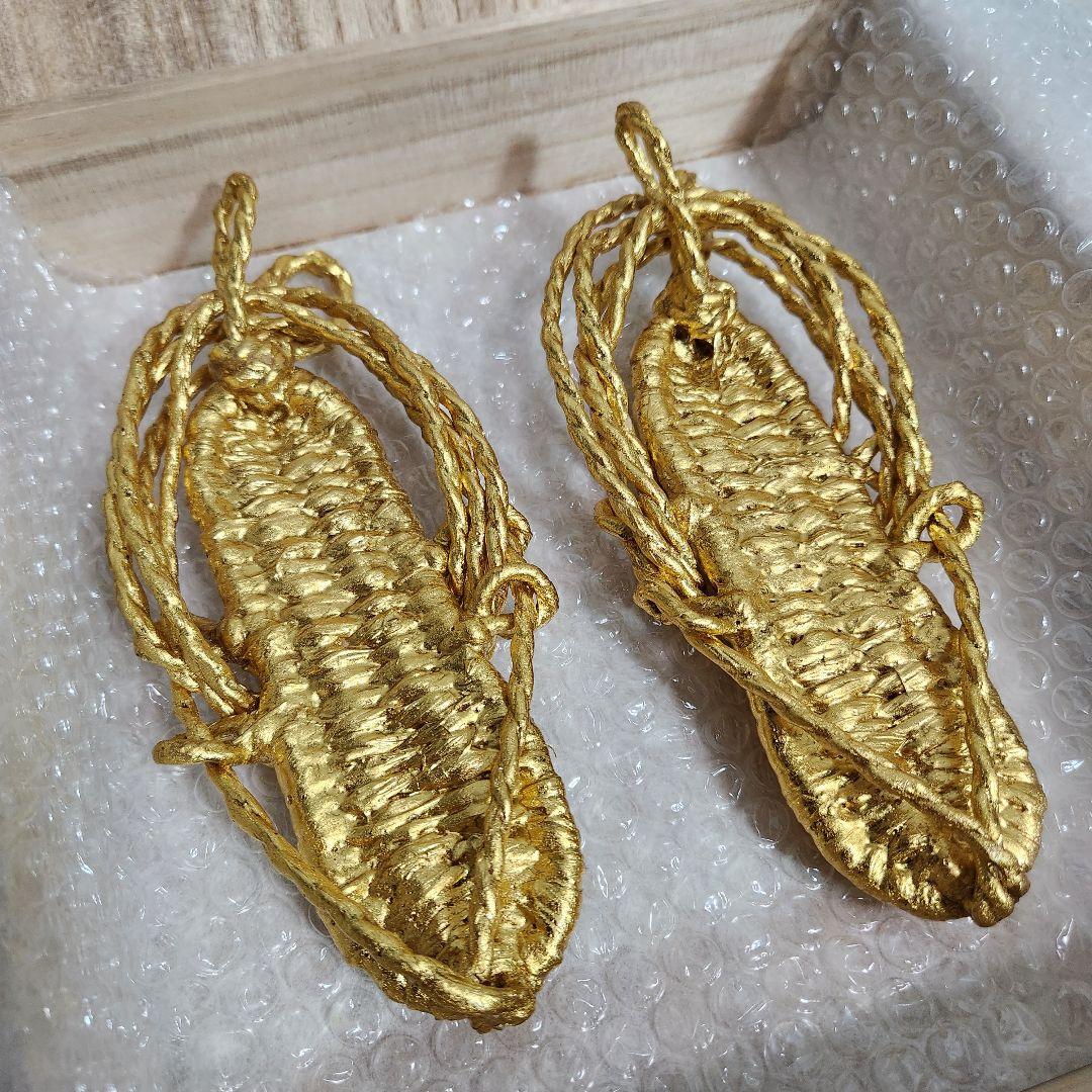 【ほぼ新品】金のわらじ 純金箔 999.9 商売繁盛 学業向上 恋愛成就