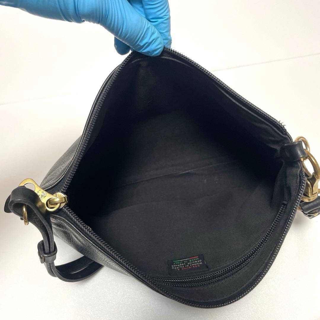 イルビゾンテ(ILBISONTE)ショルダーバッグ 本革 黒