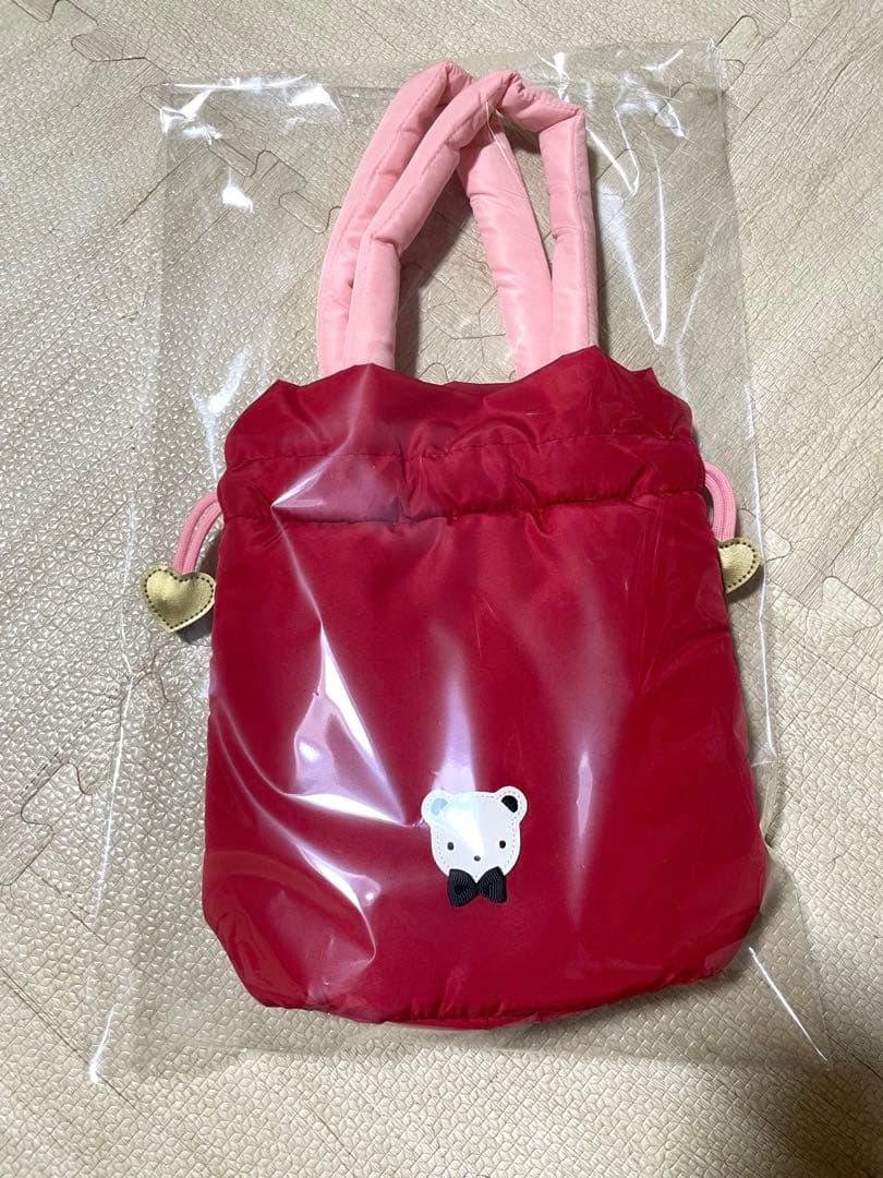 新品　ファミリア　バレンタイン　巾着バッグ　レッド　完売