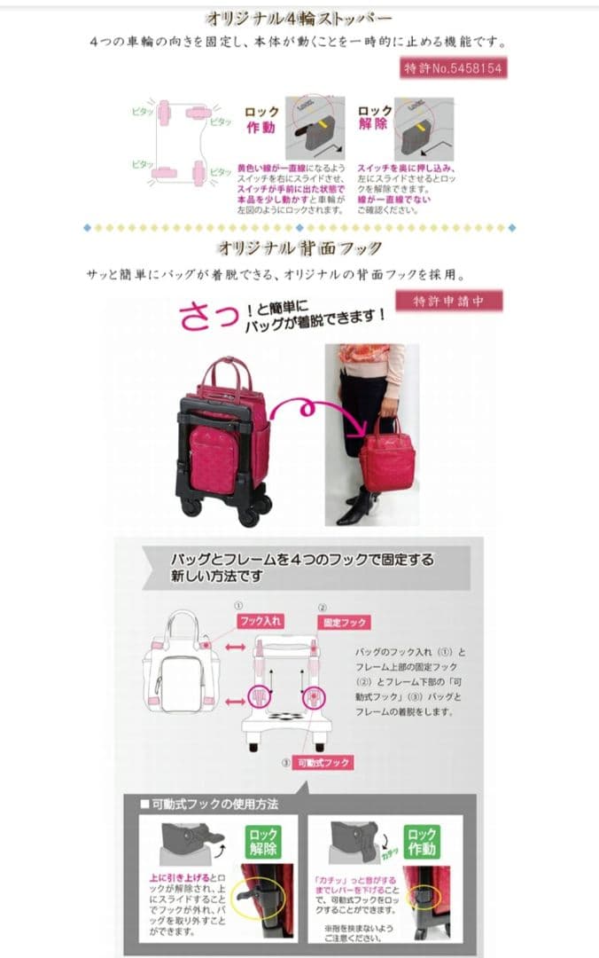 SWANY キャリーバッグ ブラック クロコ型押