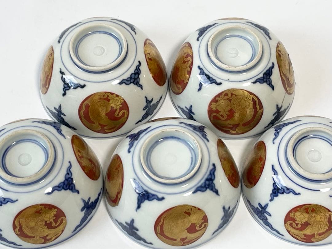 作家物　陶芸家　須田青華　須田菁華　古赤絵金襴手玉取獅子煎茶器　汲出　魯山人