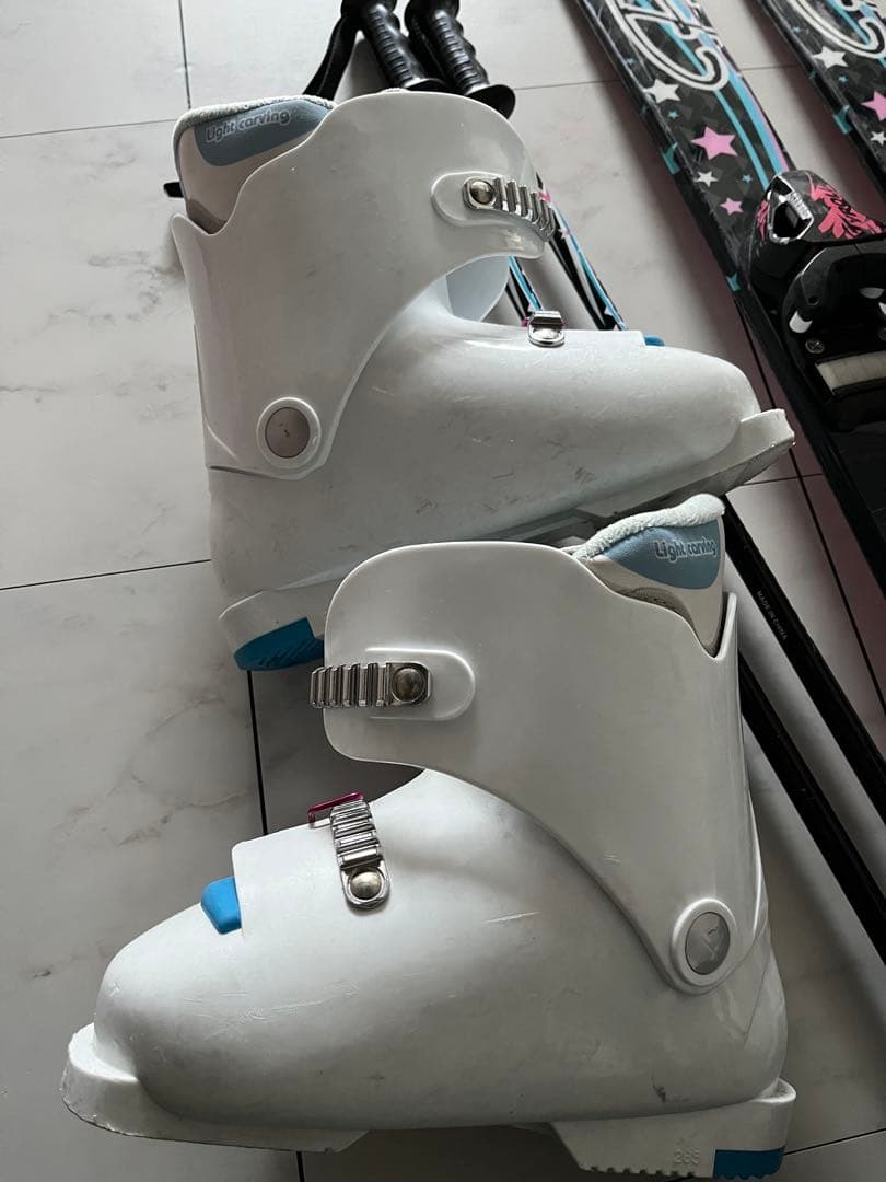 スキー板120 ブーツ22 ストック付き　ジュニア　PURECONCIOUS