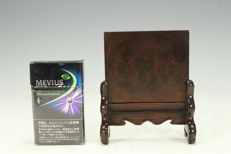 中国美術 葡萄木 硯屏 文房四宝(K-A749)