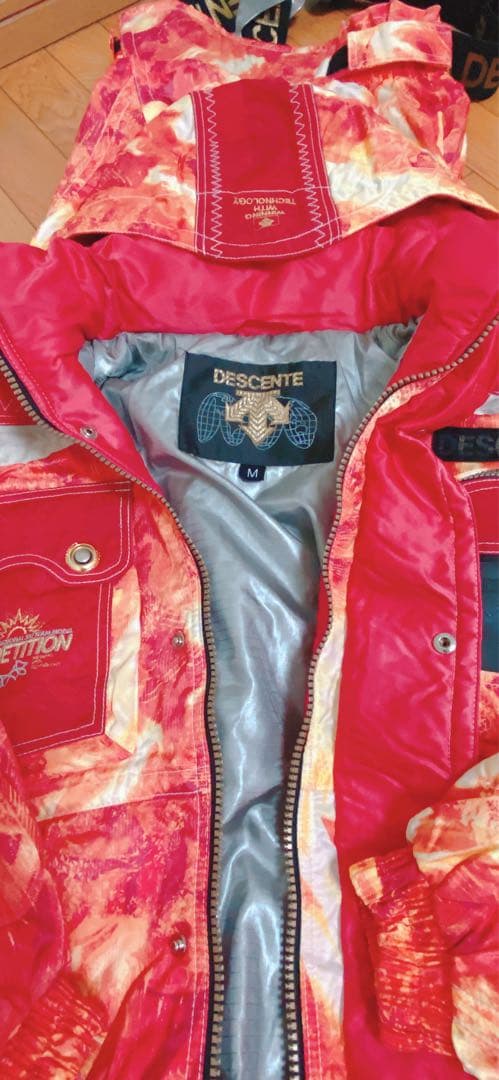 DESCENTE スキーウェア 赤 オレンジ