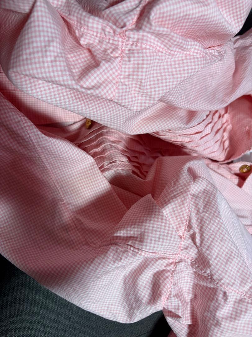 シャネルCHANELヴィンテージ、チェックシャツ、オーバーサイズ極美品ピンク