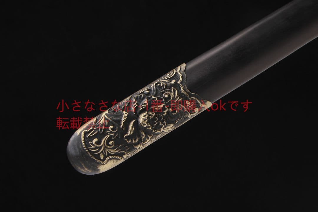 牡丹剣二級黒檀百錬文紋鋼  古兵器 武具 刀装具 日本刀 模造刀 居合刀
